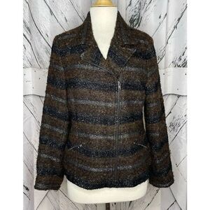 Elliott Lauren Moto Style Jacket Black Brown Jacket 14